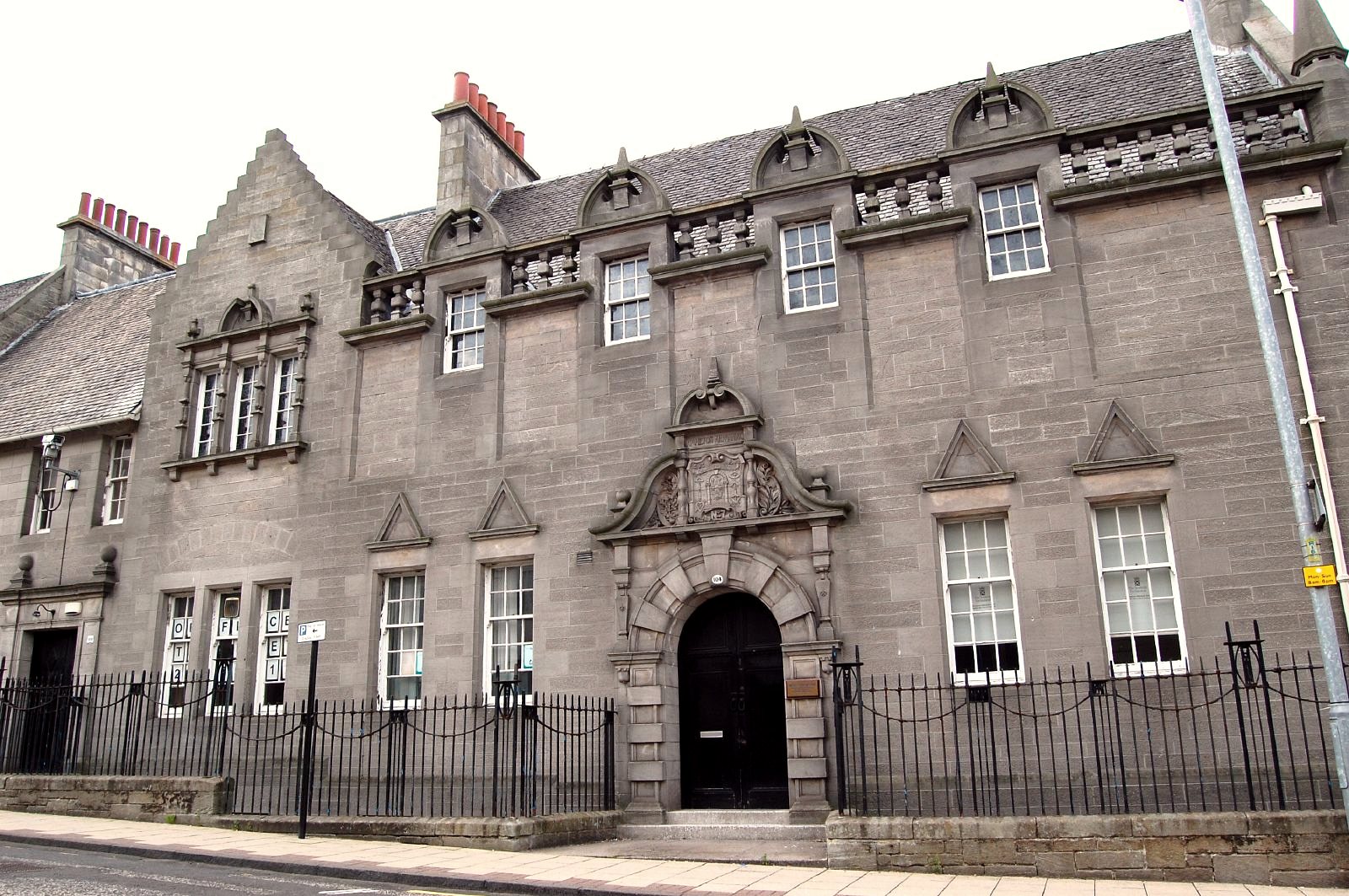 Sandstone civic building in Hamilton, South Lanarkshire